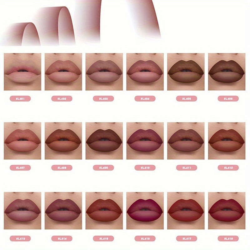 6 dona velur mat lab bo'yoq qalamchalari to'plami, uzoq davom etadigan, quruqmasdan, lablar uchun ranglar