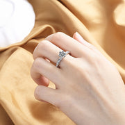 Uchun ajoyib yurak shaklidagi zirkoni to'y uzuk - Ideal 14-fevral sovg'asi, mis halqa