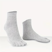 Men's Mid-Calf Split Toe Socks 10 Pairs Solid Color Breathable All Seasons