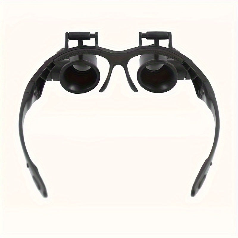 10X, 15X, 20X va 25X linzalari bilan boshband magnitli ko'zoynaklar to'plami. Turli vazifalar uchun LED chiroqli qo'l bilan taqiladigan loupe vizori. Qayta zaryadlanmaydigan tugmachali batareyalar bilan ishlaydi.