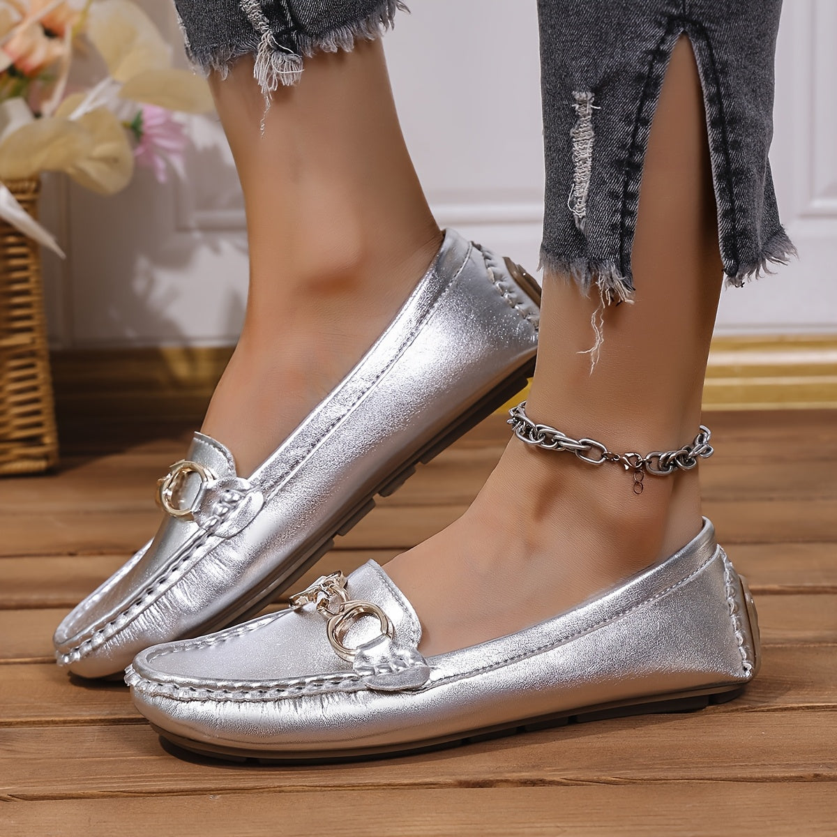 Women's High Gloss Patent Loafers Easy to Clean Durable Stylish