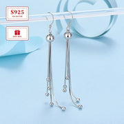 Zarif 925 sterling kumush tassel bilaguzuklar, retro uslubidagi uzun beadli osma dizayn, kundalik kiyim va partiyalar uchun mukammal, yengil 6g, ayollar uchun zamonaviy qistirma bilaguzuklar.