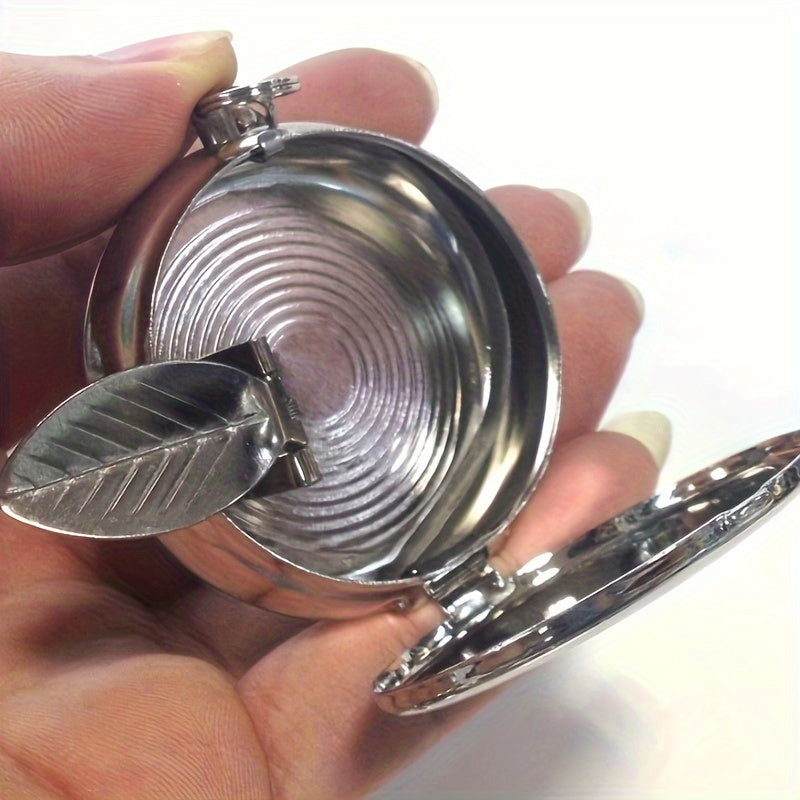 Stainless Steel Round Ashtray with Key Ring No Battery Required