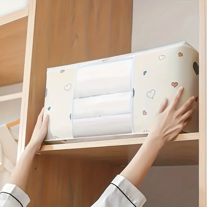 Kiyimlar va ko'rpa-to'shaklar uchun katta paxta saqlash sumkasi, changdan himoyalangan, ko'chirish yoki uy tartibini tashkil etish uchun ideal. Uy jihozlarini saqlash va joyingizni tartibda saqlash uchun ideal.