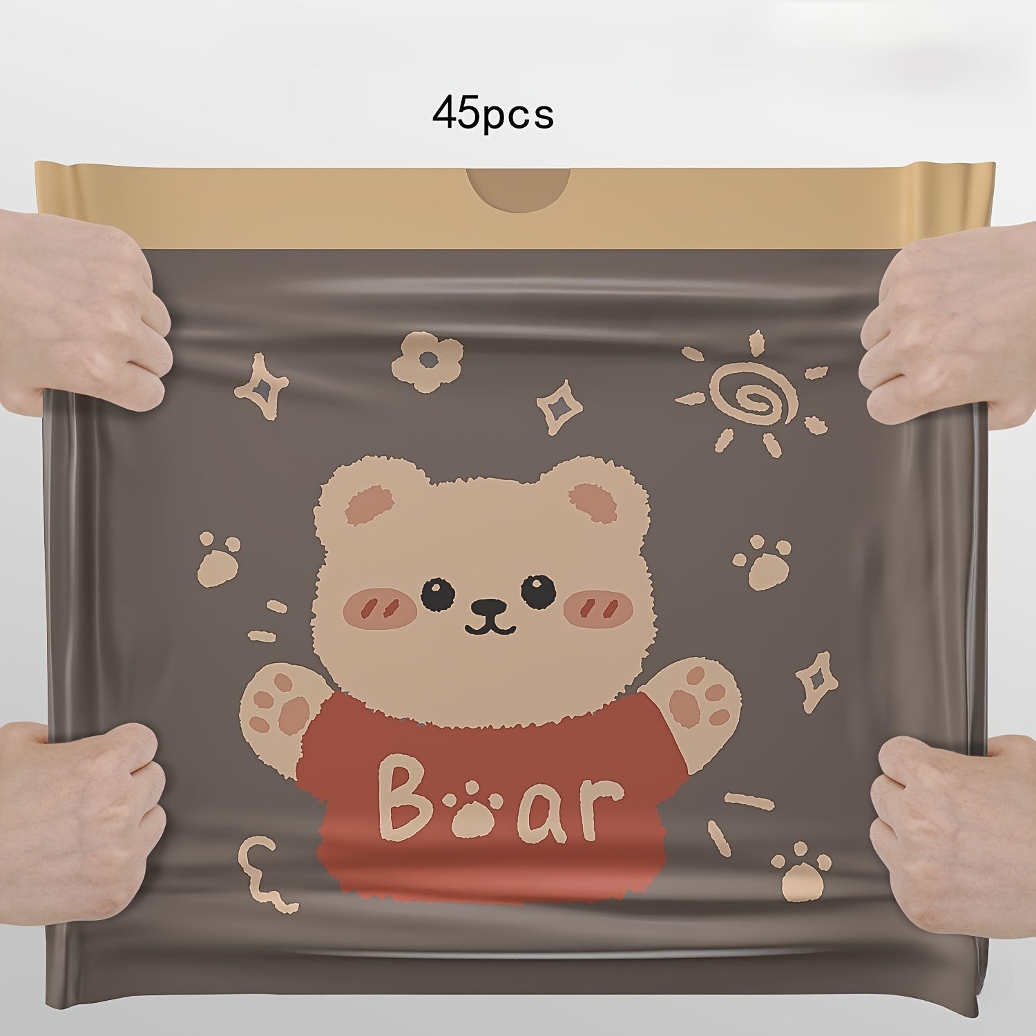 Одноразовые мусорные пакеты с милыми принтами медведей и котов - идеально подходят для уборки на кухне, в спальне, в гостиной и в общежитии. В комплект входит 45 штук.