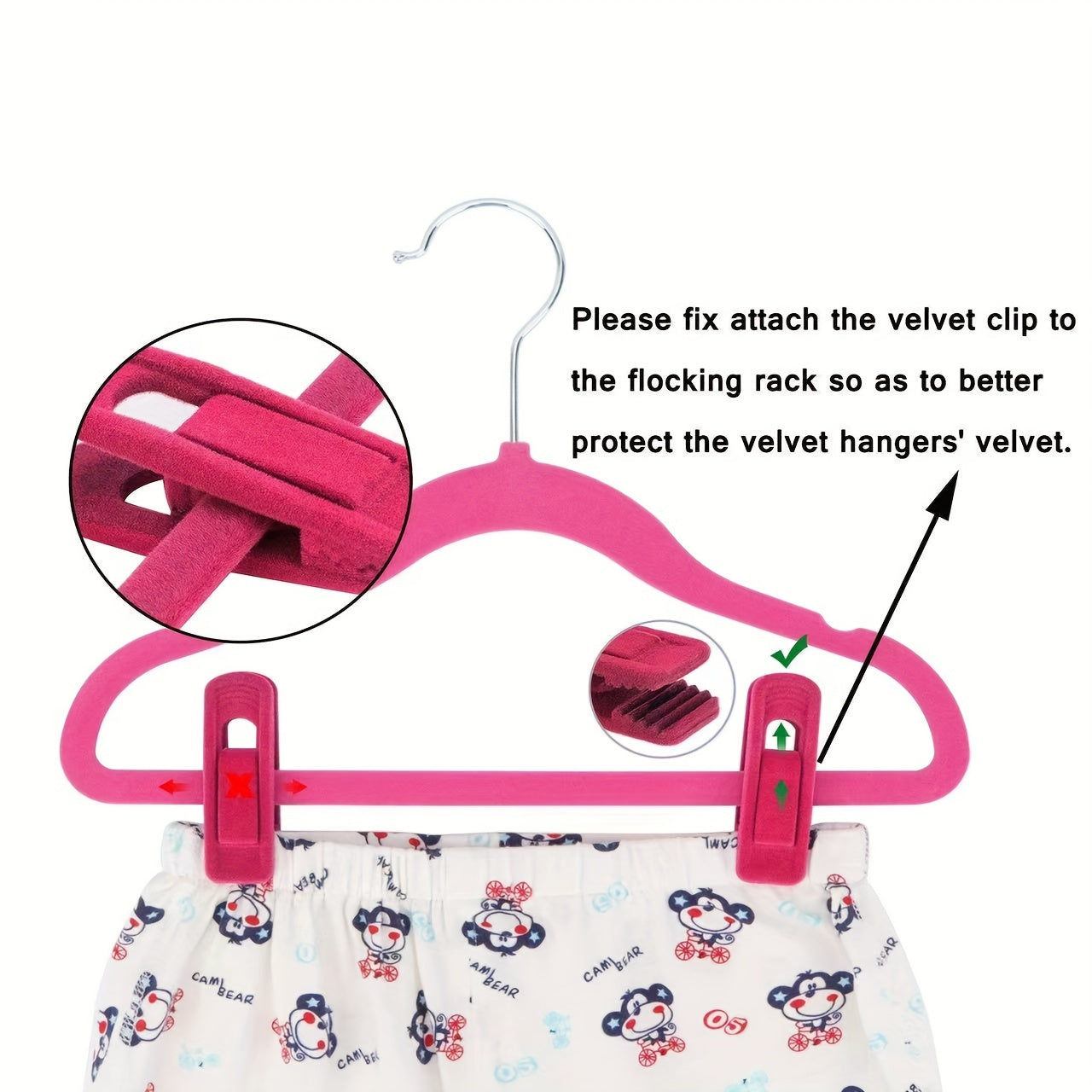 Set of 20 Velvet Clothes Hanger Clips for Pants and Shirts Strong Finger Clips Closet Accessories