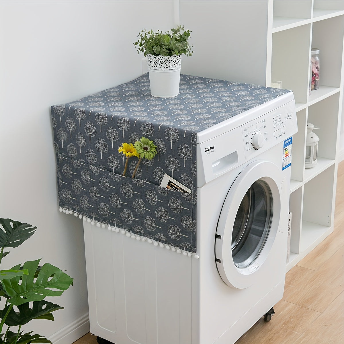 Washer And Dryer Top Cover Waterproof Dust Cover with Storage Bags