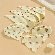 Набор из 6 слюнявчиков для детей с принтом обезьянки - треугольные слюнявчики для кормления с мультяшным рисунком, мягкие и дружелюбные к коже, подходят для мальчиков и девочек. Идеальный подарок на Рождество или Хэллоуин!