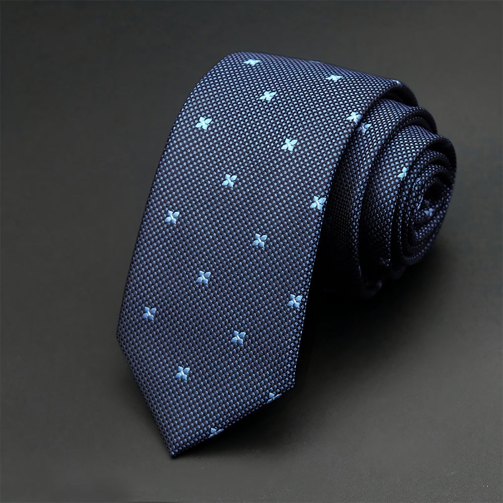 Erkaklar uchun Slim 6cm galstuk, ijodiy naqsh bilan, to'ylar, kechalar va biznes uchun