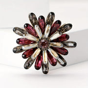 Sunflower Brooch Pin with Rhinestone Detail Alloy Jewelry for Women
