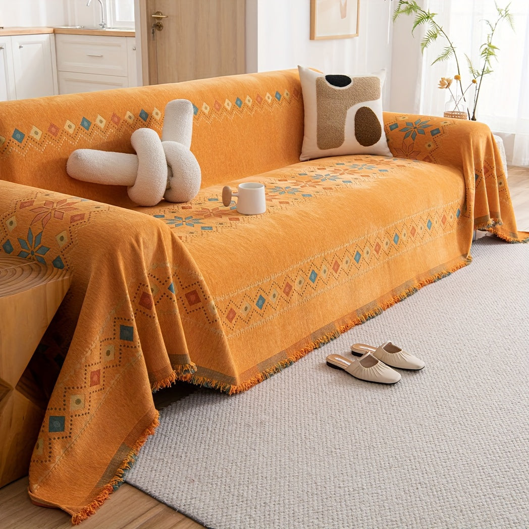 Boho-Style Sofa Cover All Seasons Non-Slip for Living Room Bedroom Office