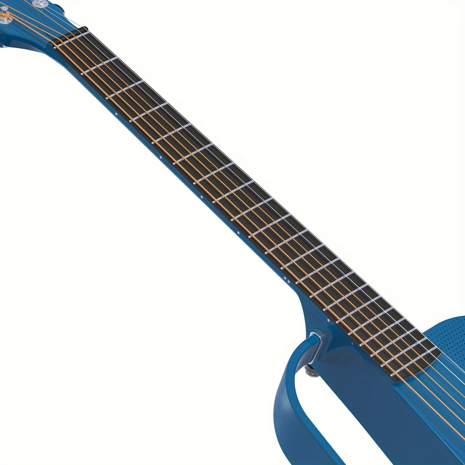 Carbon Fiber Travel Guitar 20 Frets Electric Acoustic Blue 96.52cm Wireless Speaker