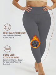 Women's Plus Size Fleece-Lined High-Waist Leggings Warm and Comfortable