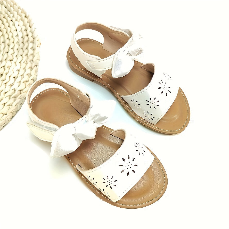 Girls Summer Princess Sandals Breathable Bow Glittery Floral Adjustable Strap