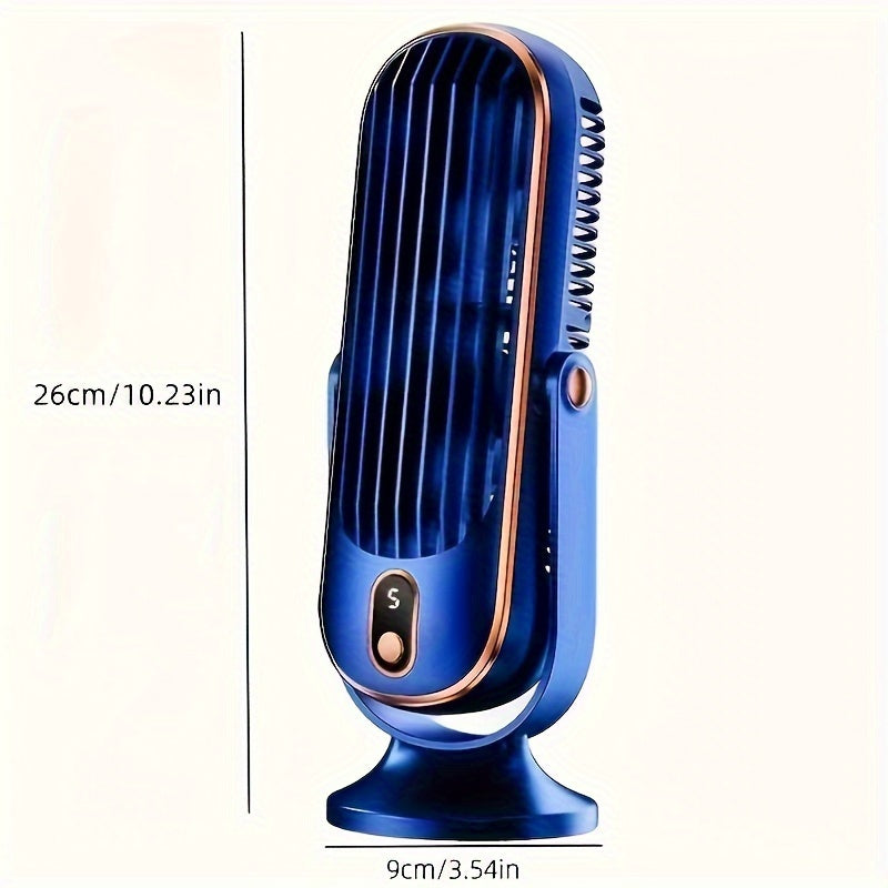 High Capacity Dual Motor Portable Fan with Large Battery, 5-Speed, 720° Surround, USB Charging for Office Travel Camping Outdoor