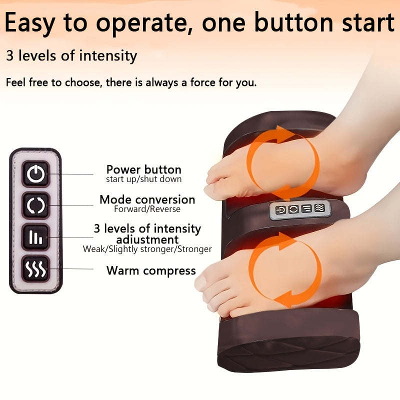 Portable Electric Foot Massager with Heat, Adjustable Speed and Timer