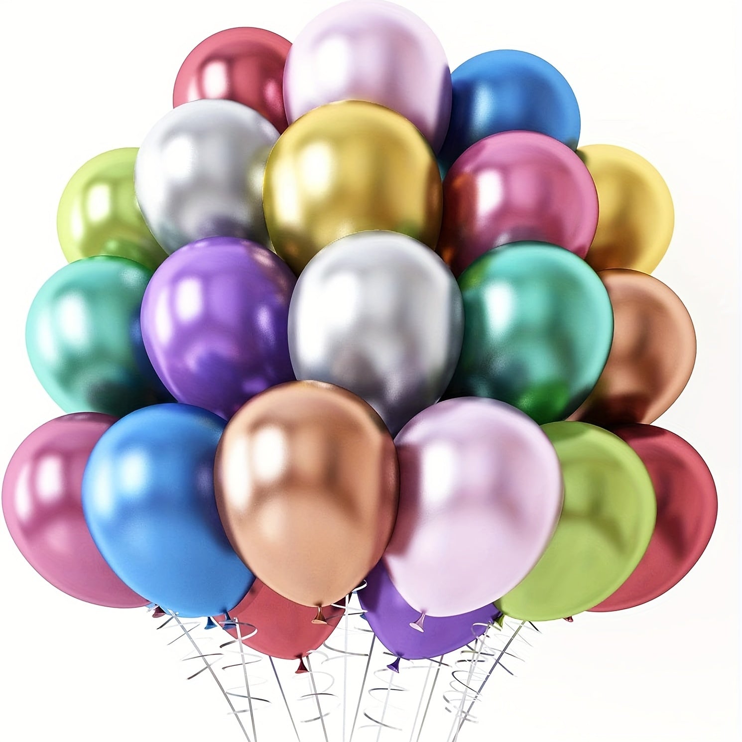 Globos de látex con acabado metálico cromado en colores surtidos de 30.48cm para bodas, cumpleaños y fiestas