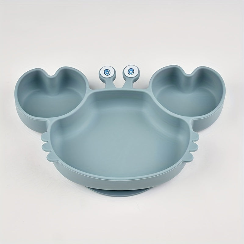 Silicone Toddler Feeding Plate with Suction Cup Cute Safe BPA-Free Dishwasher Safe