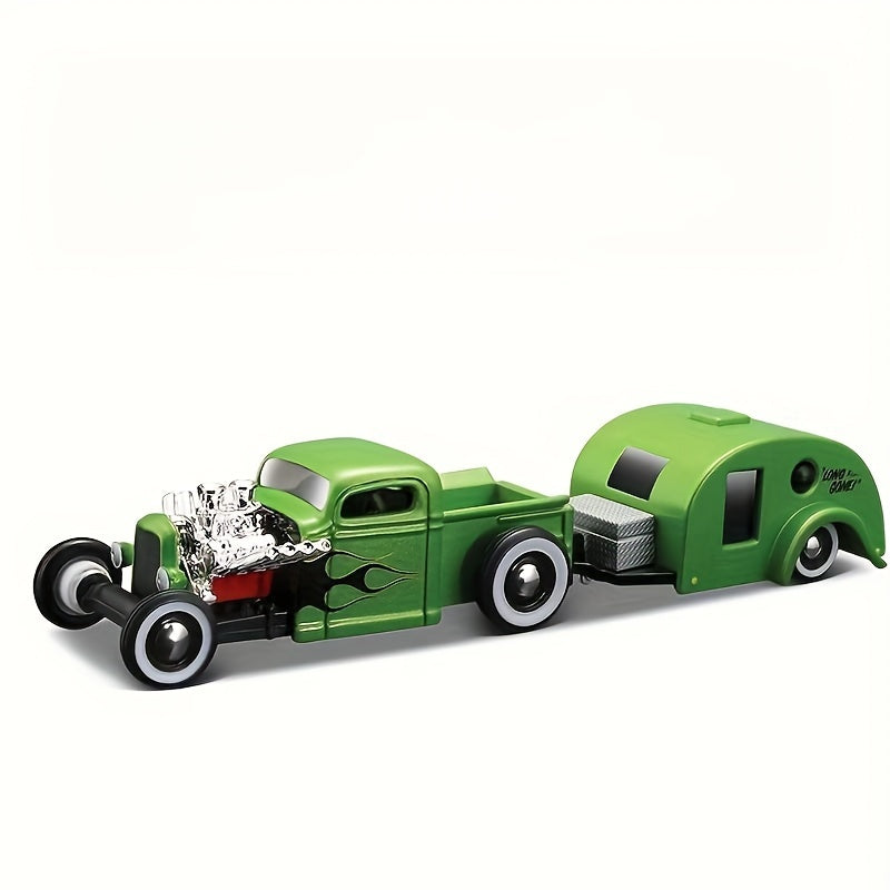 Kids Alloy Die-Cast Trailer Car Model 1:64 Scale Pull-Back Toy in Multiple Colors