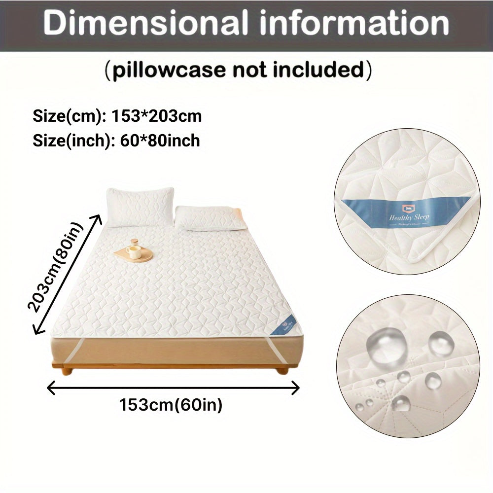 Водонепроницаемый стеганый защитный матрасник на 1 предмет (наволочка не включена), дышащая подкладка с эластичными ремнями для покрытия кровати, нескользящий топпер для всех сезонов, идеально подходит для Ид аль-Адха