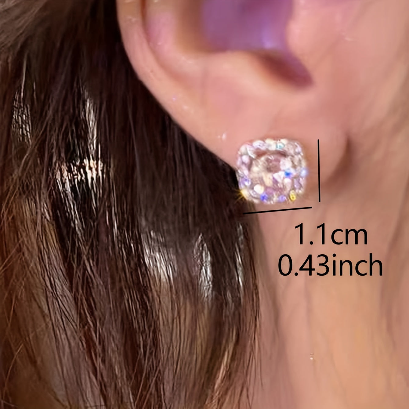 Women's Copper-Inlaid Zirconia Daily Earrings Elegant Luxurious Jewelry