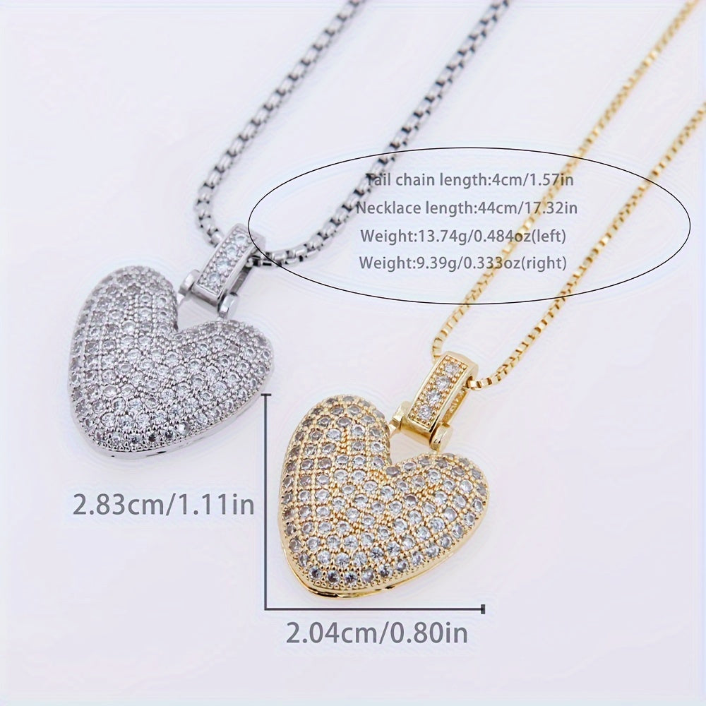 Heart Pendant Necklace for Women Cubic Zirconia Heart Jewelry Elegant Gift
