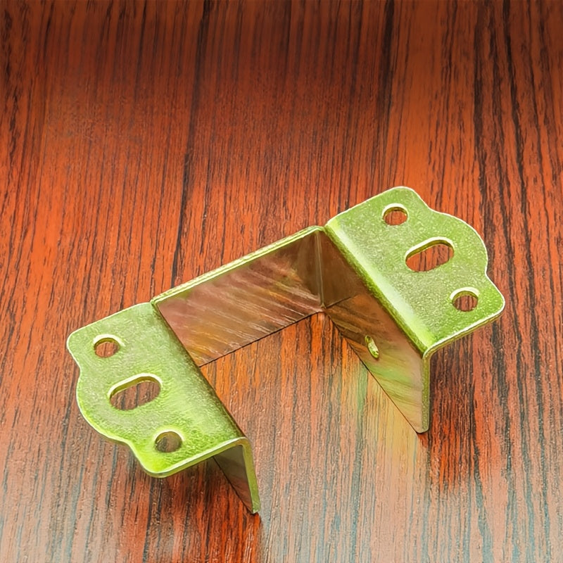 Set of 4 Steel Bed Frame Hinges, Galvanized Metal Corner Brackets, Easy Install