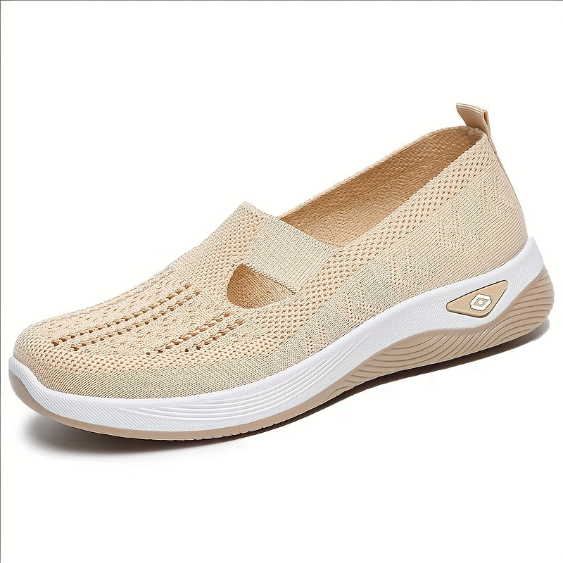 Women's Slip-On Ballet Flats Breathable Knit Casual Shoes