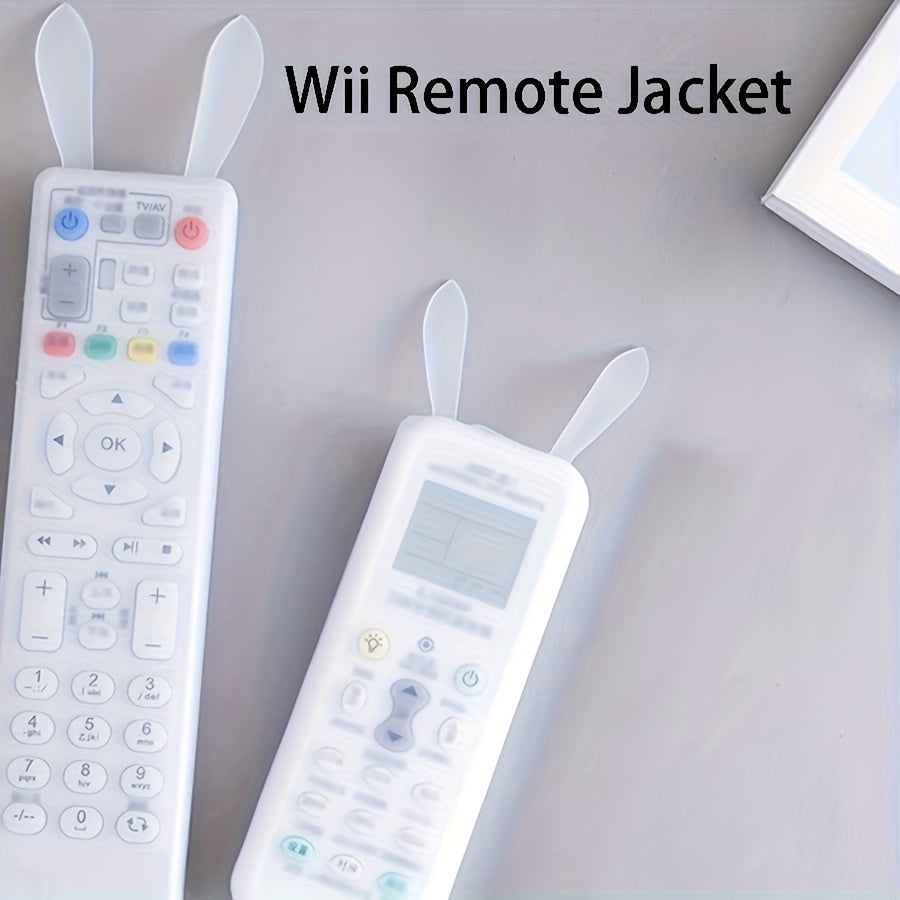 Rabbit-Shaped Silicone Remote Control Cover Dustproof Glow-in-the-Dark for TV and Air Conditioner