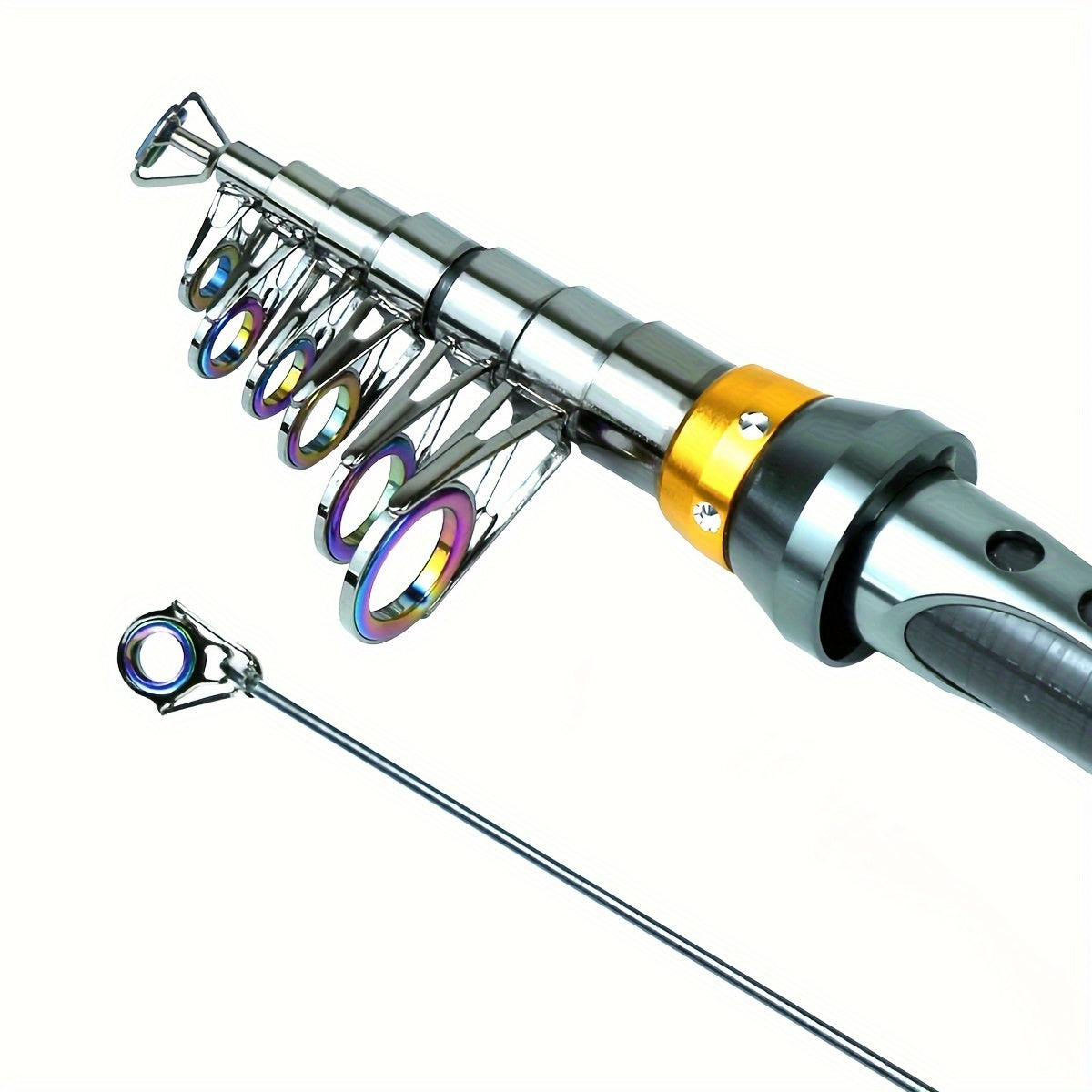 Telescopic Fishing Rod Combo Black 1.8-3.6m with Bait Hooks Lures Carrying Case