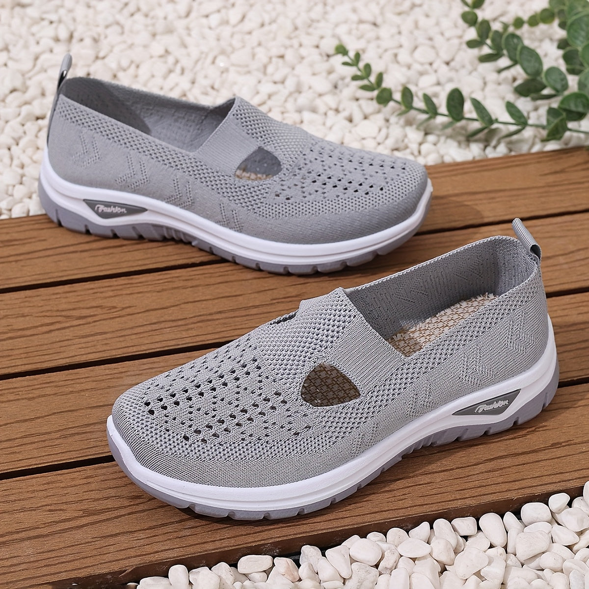 Zapatillas casuales para mujer de malla transpirable, ligeras y planas