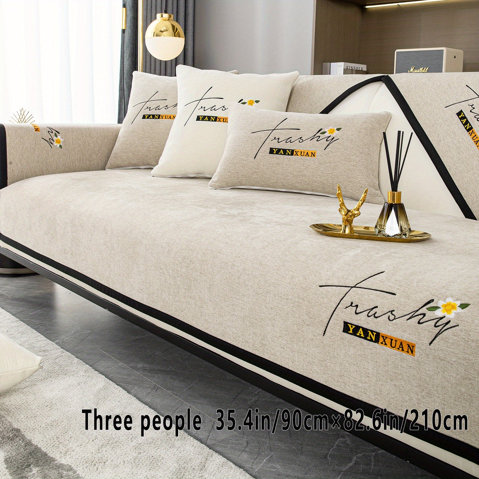 Chenille Sofa Slipcover All Seasons Protects Furniture and Enhances Home Decor