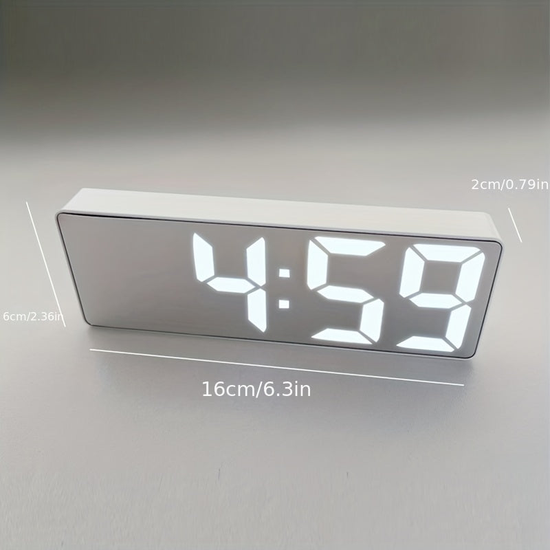 Digital LED Alarm Clock with Temperature Display and Adjustable Brightness