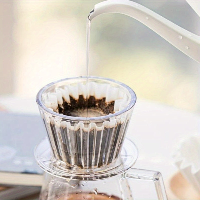 Plastic Wave-Shaped Coffee Dripper with Flat Bottom Permanent Filter