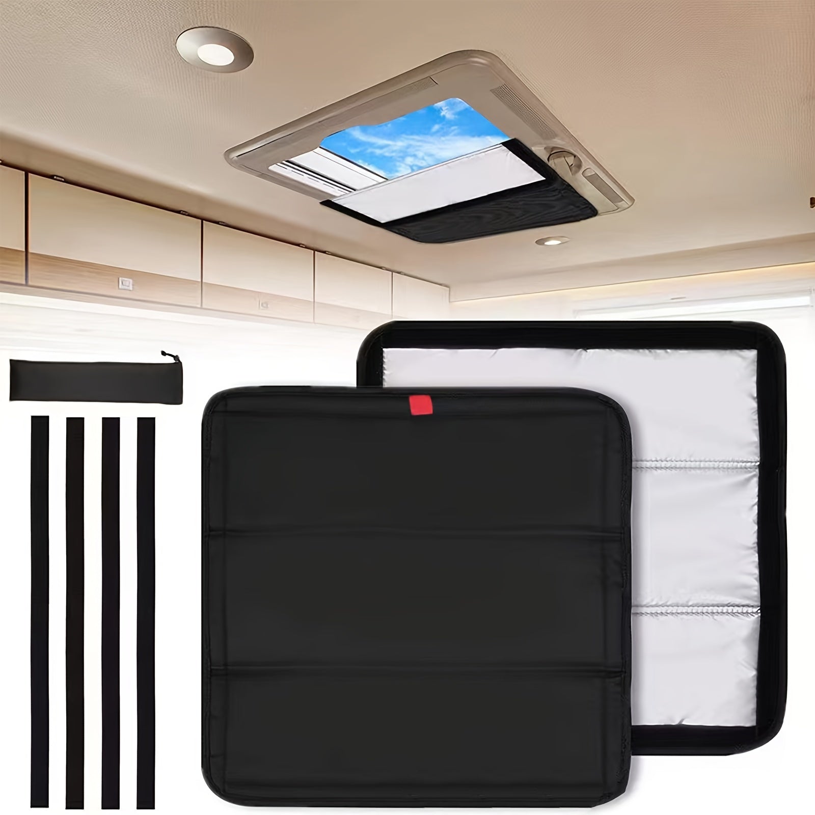 RV Blackout Sunshade Curtain for Windows Privacy Block Camping Trailer