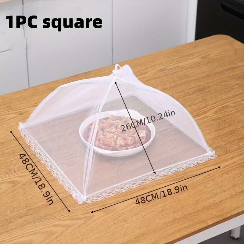 Cubierta de malla reutilizable para alimentos para exteriores, barrera contra insectos plegable, de plástico duradero y metal