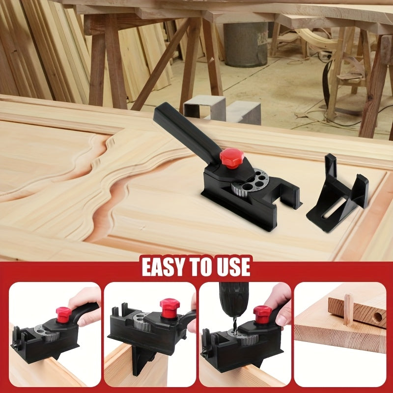 Portable Woodworking Doweling Jig Kit for Accurate Hole Drilling Plastic