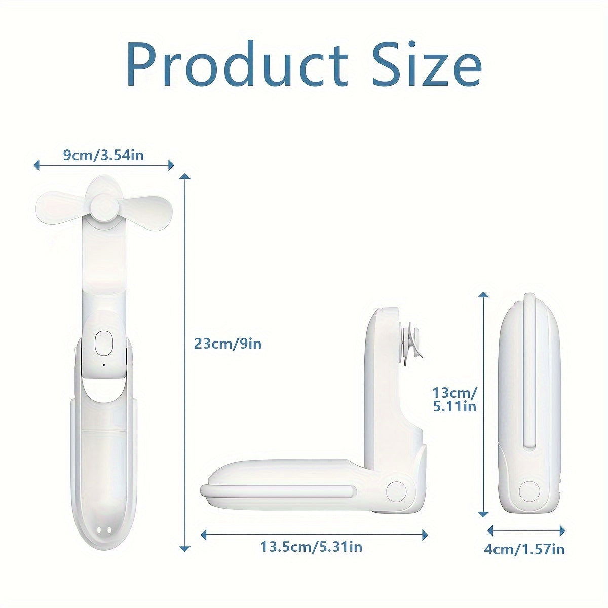 Handheld USB Fan with Adjustable Design, Wearable, Indoor Outdoor Use