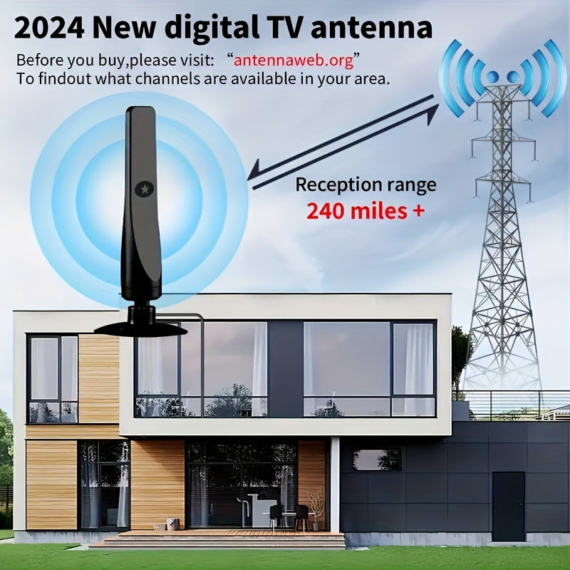 Indoor DTV Antenna with Amplifier 360 Mile Range 4K Ultra HD USB Powered
