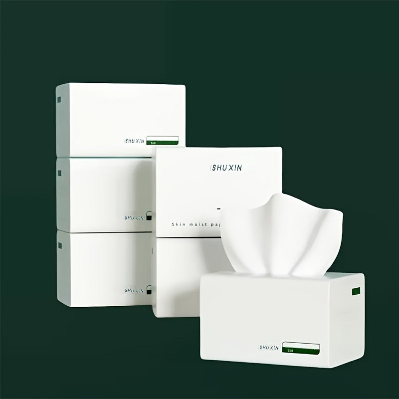 Premium 5-qavatli yuz tozalash qog'ozi - 500 varaq: Yumshoq, toza oq va uyda, mashinada, yotoqxona, ofisda yoki harakatda foydalanish uchun mukammal