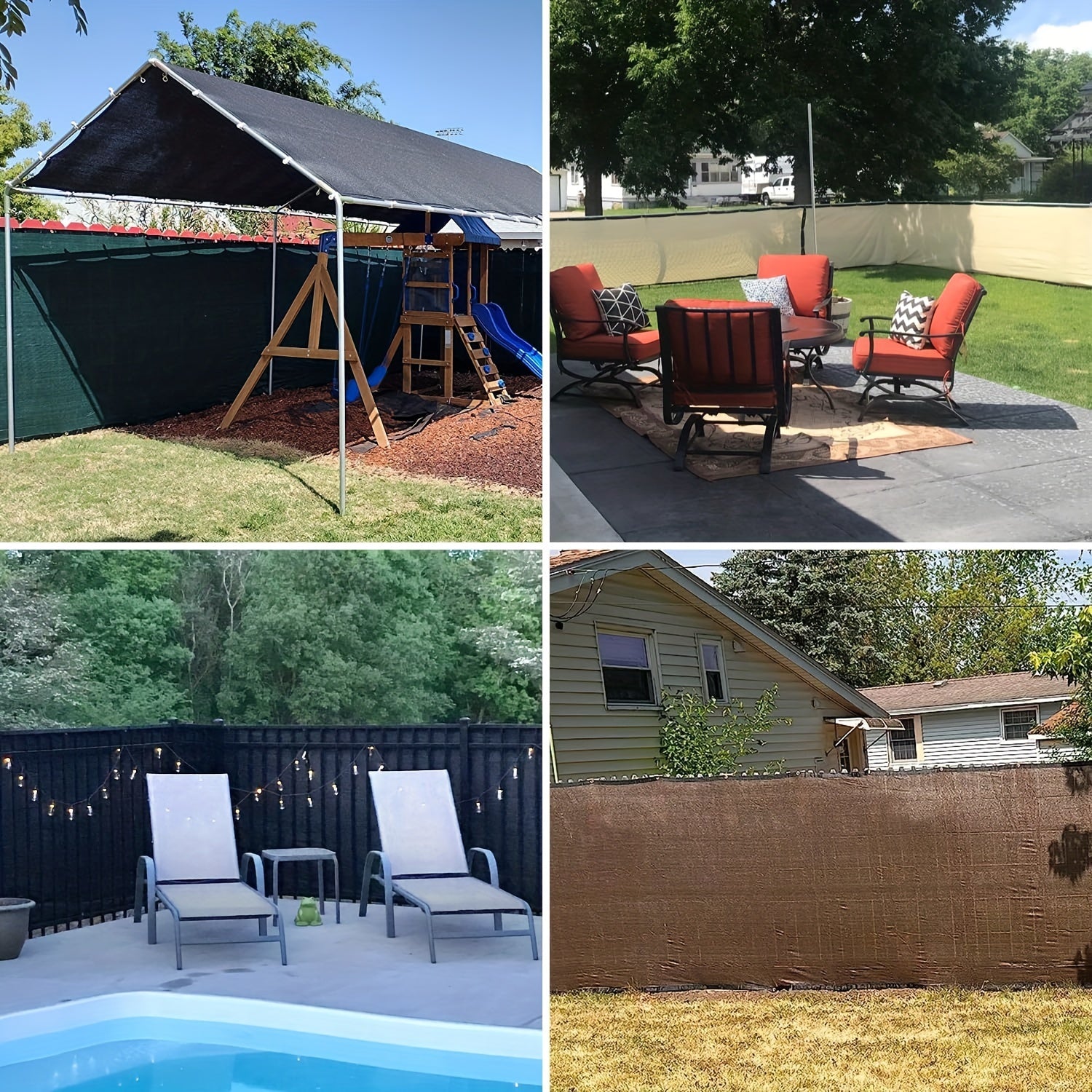 6-Foot Heavy Duty Privacy Fence Screen for Garden UV Protection Windproof Brown