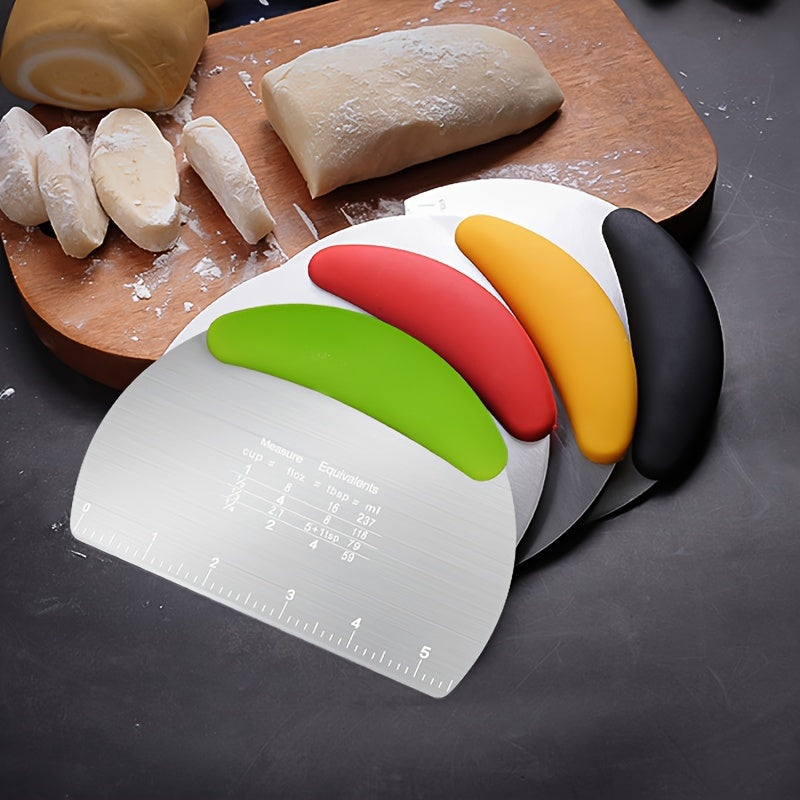 Stainless Steel Dough Scraper with Measurement Marks for Baking and Pastry