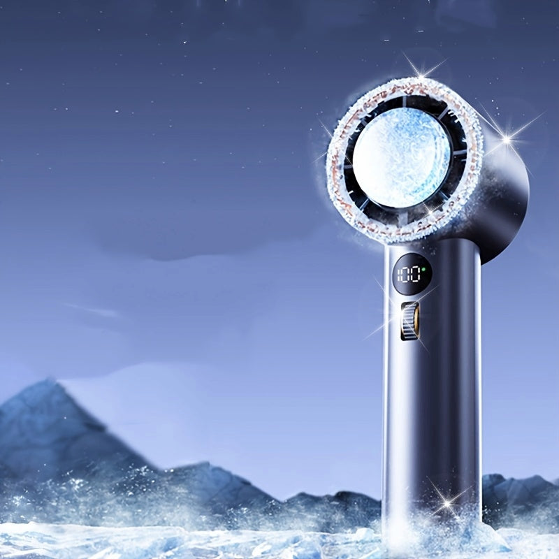 Portable Dual-Function Cooling Fan with USB Rechargeable Battery 10 Speeds Lightweight Desktop Handheld