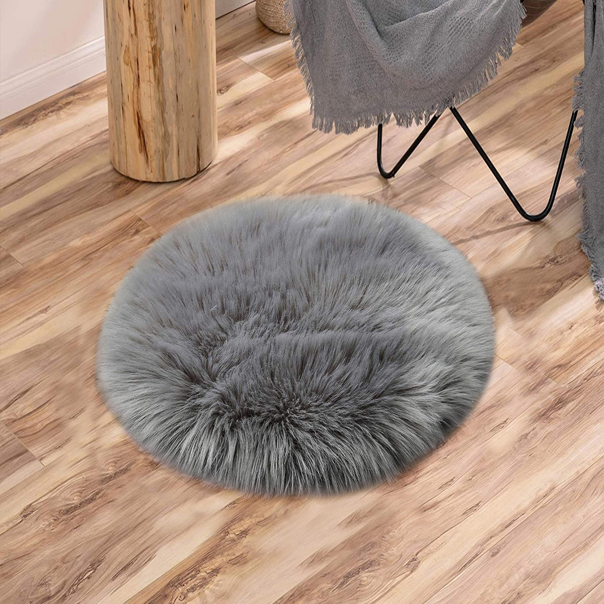 Funda de silla de pelaje sintético suave, acogedora y lujosa para salón y dormitorio, decoración