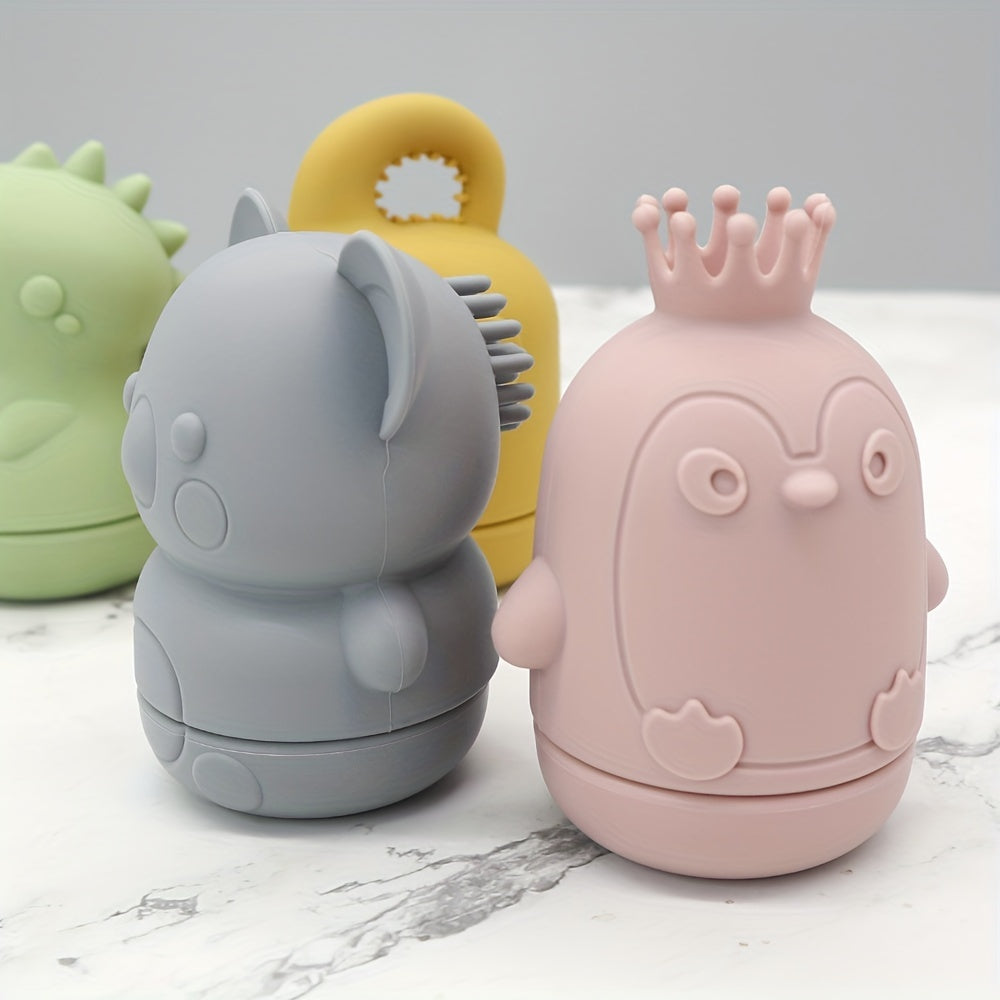 Set of 4 Silicone Animal Bath Toys for Kids Vibrant Child-Safe Shower Play