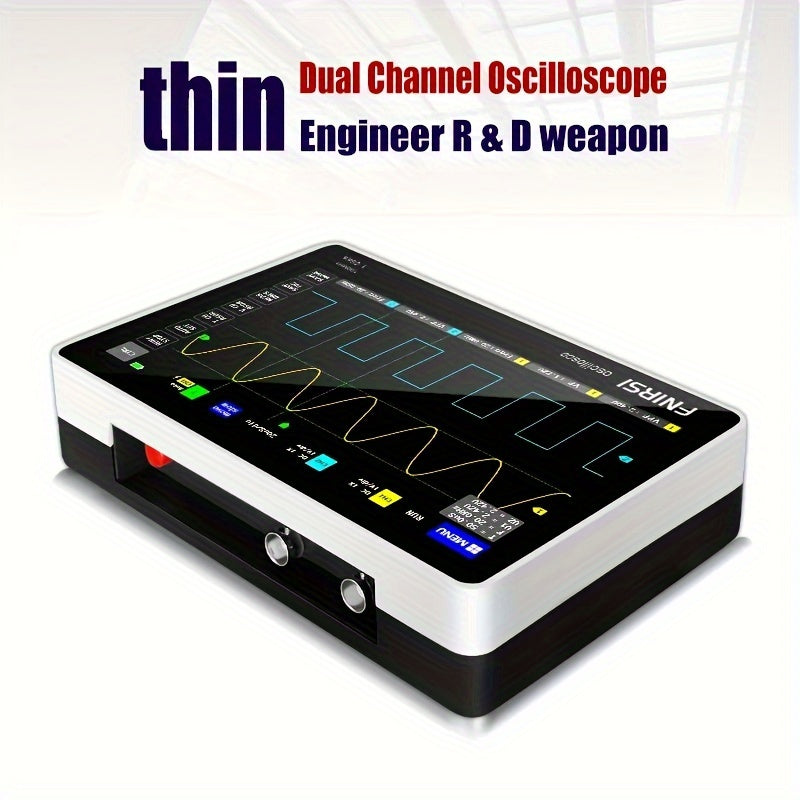 Dual Channel Digital Oscilloscope 7-Inch Touch Screen 100MHz 1GSa/s Battery USB