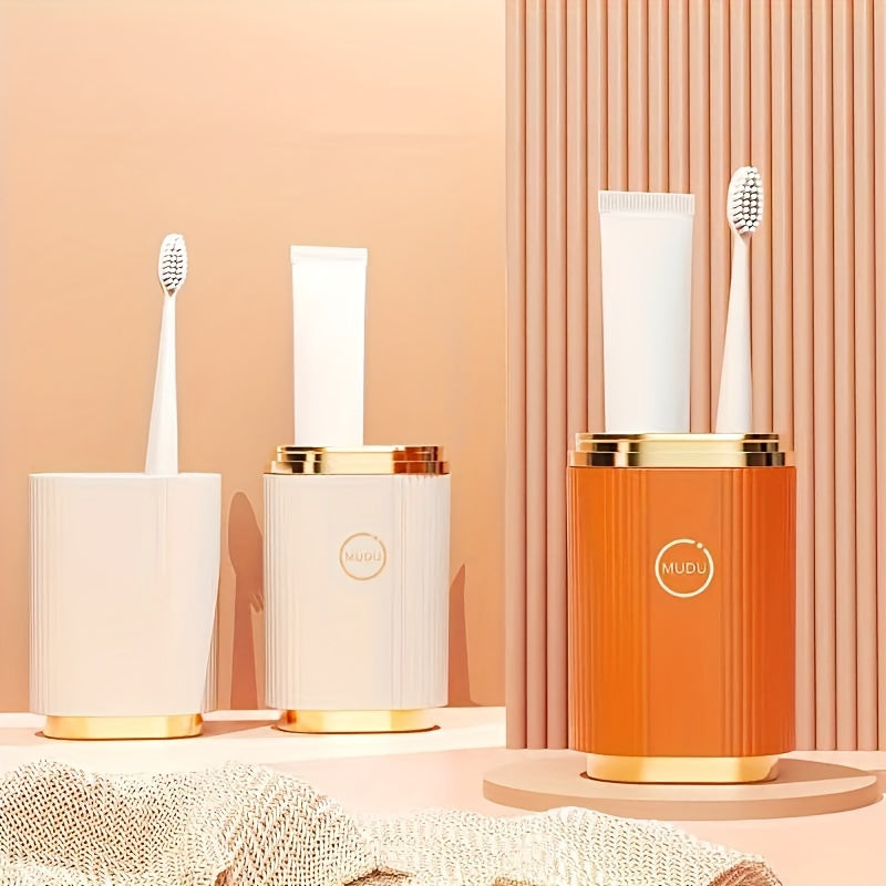 Bathroom Storage Box for Toothbrushes and Essentials Plastic White Compact