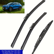 Silicone Windshield Wiper Blades Set of 3 for Cars 66cm 36cm 25cm