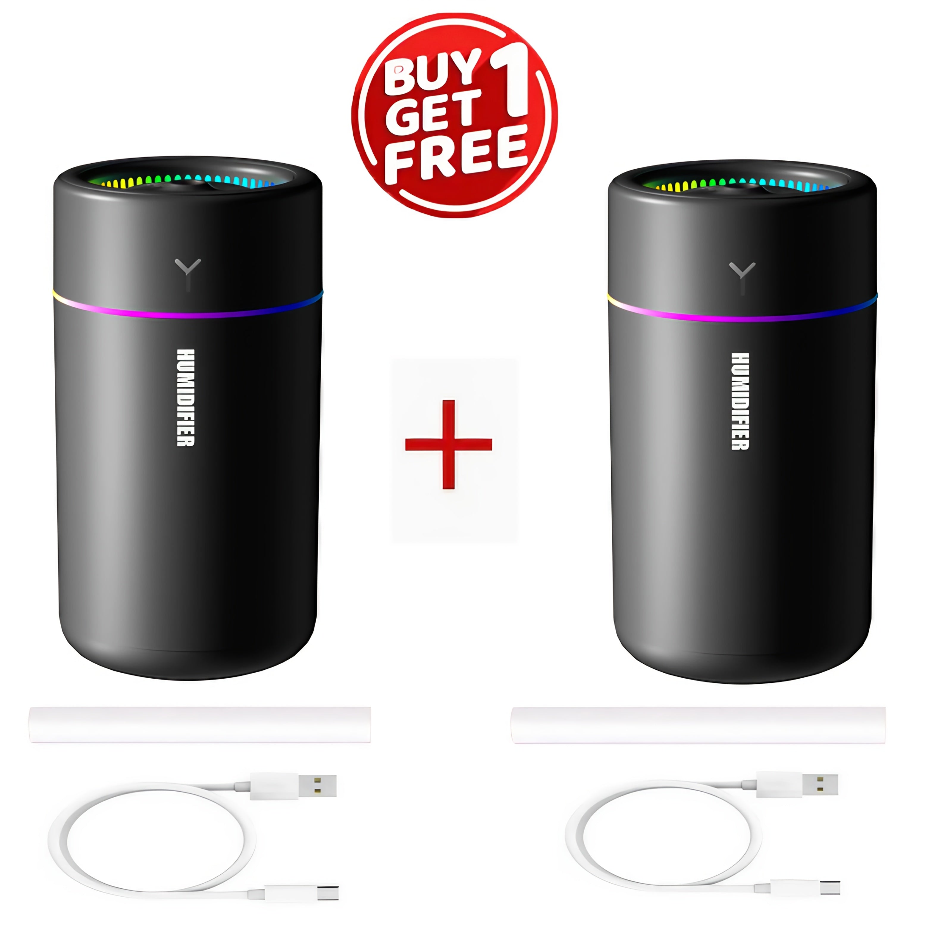 2 ta paket Ultrasonik Diffuzor Namlagich va Kechqurun chiroq bilan Sovuq Bug'