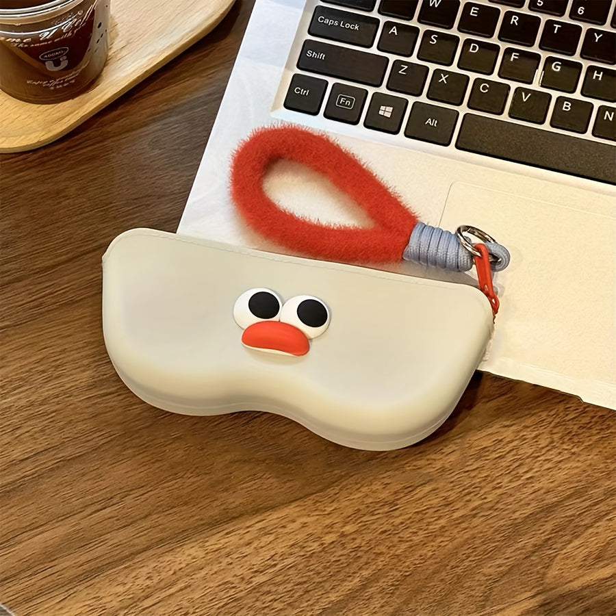 Chiroyli silikon ko'zoynak qutisi, zipper va yorqin tassel bilan - aksessuarlaringizni tartibda saqlash uchun ideal